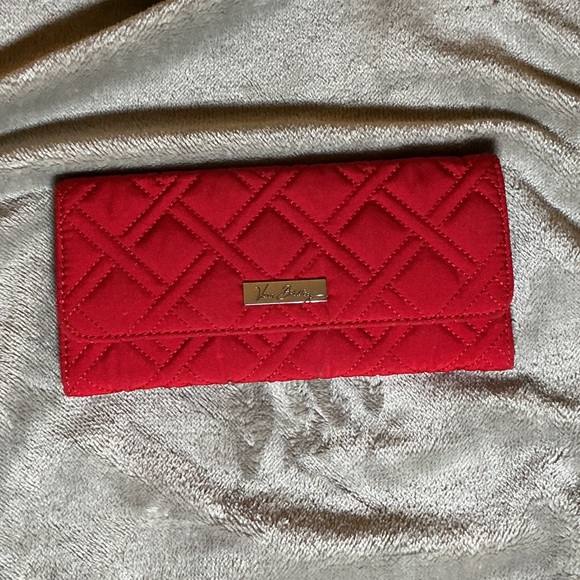 Vera Bradley Handbags - Vera Bradley Quilted Red Wallet with Gold Plaque